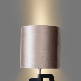 Подова Лампа Черна с Кафяв Кадифен Абажур 50см - Puros