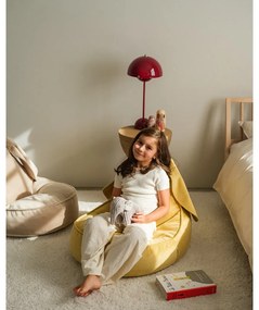 Жълт кадифен детски пуф Bunny – Wigiwama