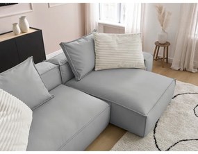 Светлосив ъглов диван от изкуствена кожа (променлив) Boheme – Bobochic Paris