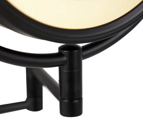 Дизайнерско стенно огледало черно с LED регулируемо IP44 с шнур - Vicino