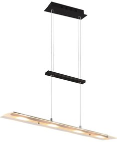 Черно LED осветително тяло със стъклен абажур Milos - Trio