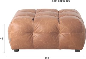 Кожена модулна табуретка в цвят кафяв коняк Hackman – Dutchbone