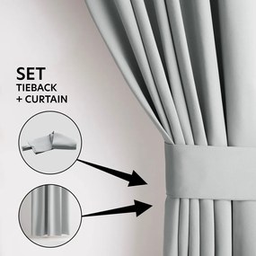 Светлосиво термо/dimout перде 140x175 cm Kierra – Restilo