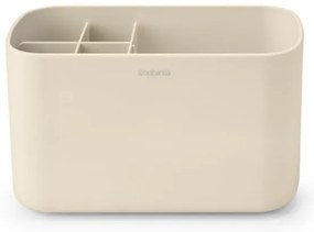 Кутия за аксесоари за баня Brabantia ReNew 1006270, Устойчива на корозия, Вътрешен разделител, Противоплъзгаща основа, Бежов