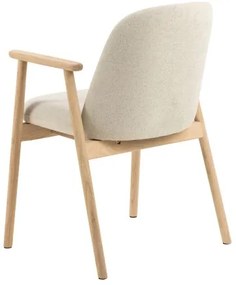 РОДЕРИК Бежов (тъкан Апия 453)/рамка от избелен омаслен дъб - ДЪРВЕН СТОЛ ШЕНИЛ ЗА ВСЕКИДНЕВНА ТРАПЕЗАРИЯ КУХНЯ РЕТРО