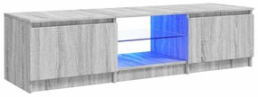 822682 vidaXL ТВ шкаф с LED осветление, сив сонома, 140x40x35,5 см