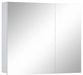 Бял стенен шкаф за баня с огледало , 80 x 70 cm Wisla - Støraa