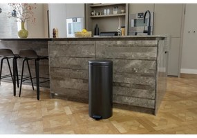 Кош за боклук с педал Brabantia NewIcon 1008850, 30 л, Плавно затваряне, Противоплъзгаща основа, Тъмносив