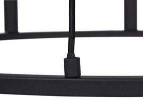 Индустриална висяща лампа черна 9-лампи - Knight