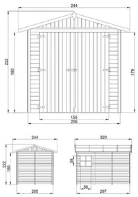 Дървен гараж – 297 х 205 см – 6 м2