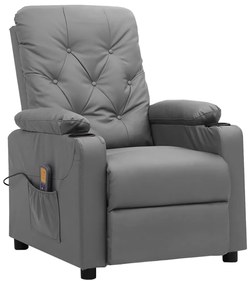 339133 vidaXL Масажен стол, сив, изкуствена кожа