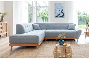 Светлосин ъглов разтегателен диван ляв ъгъл, Dazzling Daisy - Miuform