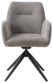 Сив тапициран трапезен стол с подлакътници Roxana – Unique Furniture