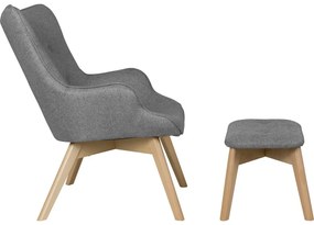 Сив фотьойл с табуретка Niko – Ropez