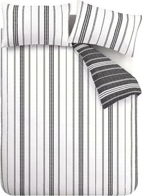 Черно-бял двойно 3 части спално бельо 200x200 cm Harbour Stripe – Catherine Lansfield