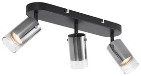 Модерен таванен прожектор Gunmetal 3-Lights въртящ се и регулируем - Drain