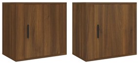 816879 vidaXL Нощни шкафчета за стенен монтаж, 2 бр, кафяв дъб, 50x30x47 см
