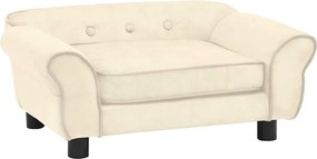 171042 vidaXL Кучешки диван, кремав, 72x45x30 см, плюш