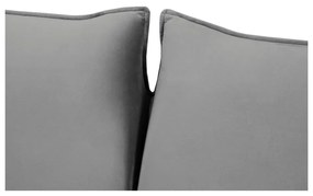 Сив кадифен разтегателен диван 214 cm Vienna - Cosmopolitan Design