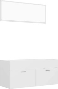 804809 vidaXL Комплект мебели за баня, бял, инженерно дърво