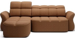 Жълт/кафяв кадифен сгъваем/с място за съхранение ъглов диван (ляв ъгъл) Beneth – ELTAP