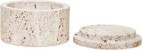 Декоративна каменна кутия за съхранение в естествен цвят ø 14x8 cm Tibor – Premier Housewares