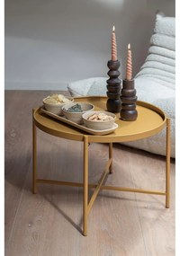 Метална кръгла масичка за кафе в цвят жълта охра ø 50 cm Meseta – Leitmotiv