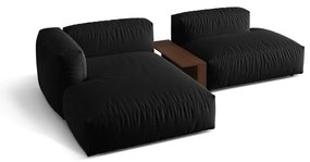 Черен модулен ъглов диван (ляв ъгъл) Martina – Micadoni Home