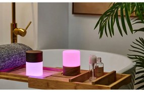 Тъмнокафява настолна лампа със стъклен абажур (височина 10,5 cm) Lemelia - Gingko