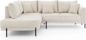 Бежов шенилов ъглов диван (ляв ъгъл/L форма) Mauris – Ropez