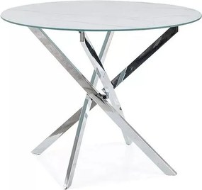 Маса Agis-Бял-Сребърен