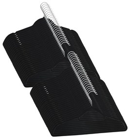 289921 vidaXL 50 бр Комплект закачалки за дрехи антиплъзгащи черно кадифе