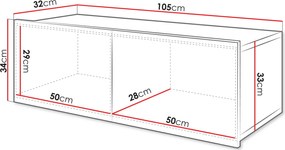 Хоризонтално стенно шкафче Calabrini-Кашмир