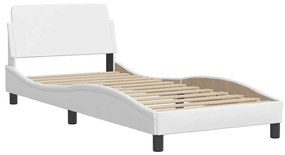 373099 vidaXL Рамка за легло Dover, бяла, 90x190 см изкуствена кожа