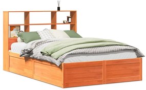 3323457 vidaXL Рамка за легло без матрак, восъчнокафяв, 140x200 см, бор масив