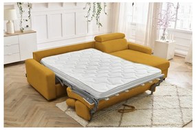 Разтегателен ъглов диван в цвят горчица (променлив) Monaco – Bobochic Paris