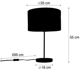 Месингова настолна лампа с кадифена абажура с дизайн на листа и златно покритие - Kaso