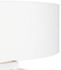 Подова лампа трипод бяло дърво с бял абажур 50 см - Puros