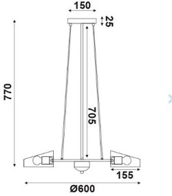 Покривна лампа 3light Delorse