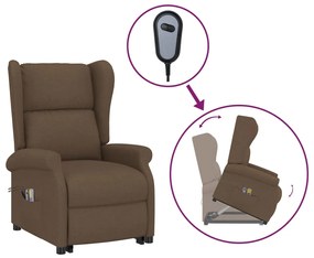 289744 vidaXL Изправящ масажен стол, кафяв, текстил