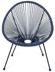 Син градински стол от изкуствен ратан Avocado - Bonami Selection