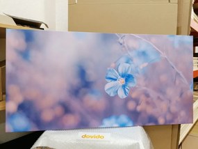 Картина на платно – Сини цветя на винтидж фон