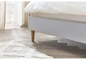 Светлосиво тапицирано двойно легло с решетка 180x200 cm Sary - Bobochic Paris