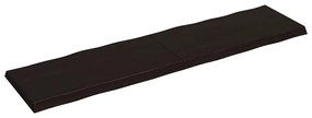 364049 vidaXL Плот за маса тъмнокафяв 200x50x(2-6) см обработен масивен дъб