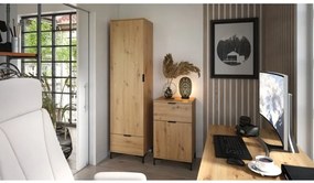 Витрина ЛАНА W-50 Artisan Oak - ШКАФ С 1 ВРАТА С ЧЕКМЕДЖЕ