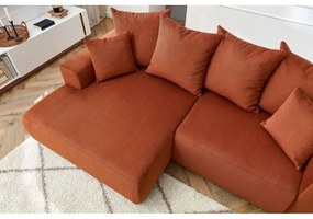 Оранжев кадифен ъглов диван Enjoy – Bobochic Paris