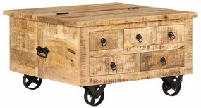 243979 vidaXL Маса за кафе грубо мангово дърво 70x70x40 см