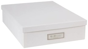 Бяла кутия за съхранение с етикет за име за документи, размер A4 Oskar - Bigso Box of Sweden