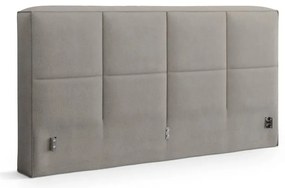 Светлосиво двойно легло 180x200 cm тапицирано с място за съхранение с включена подматрачна рамка Simon Darren – Micadoni