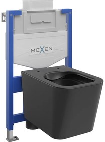 Мексен комплект за вграждане WC конструкция Fenix XS-U с WC чиния Teo, черен мат - 6853385XX85